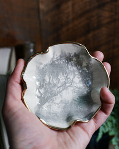 Oak Tree Clayworks Handmade Gold-Edged Dish