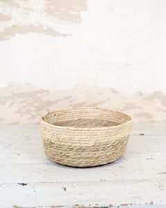 Two-Toned Tan Woven Basket Dish Garden Planters
