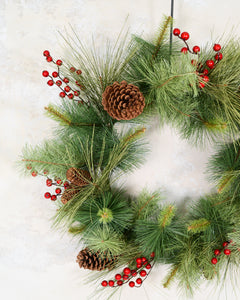 30"D Adirondack Pine Wreath