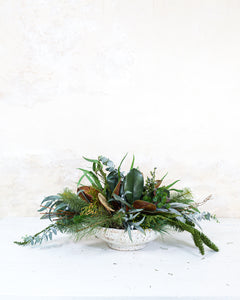 Faux Real Evergreen Holiday Centerpiece Drop In