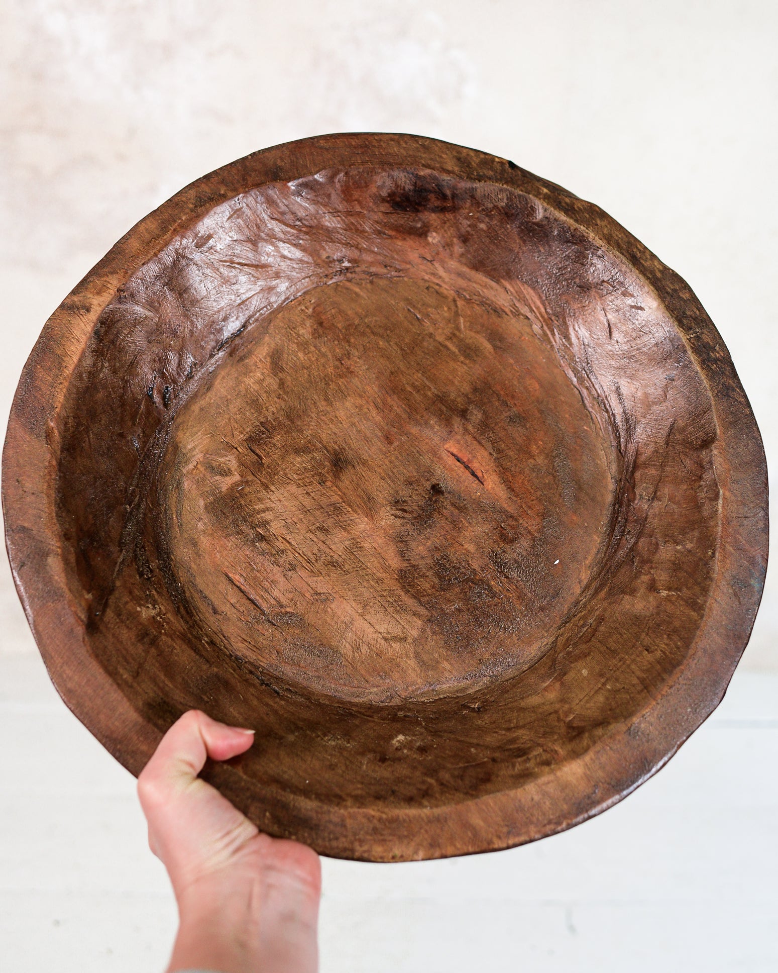 Hand-Carved Wood Bowl Large