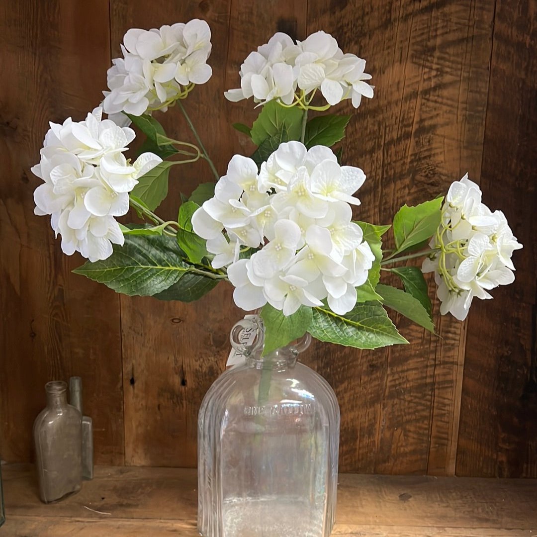 Hydrangea Bush Stem White Natural Touch Blooms