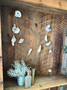 Natural Oyster Shells Garland Strand on Abaca Twine