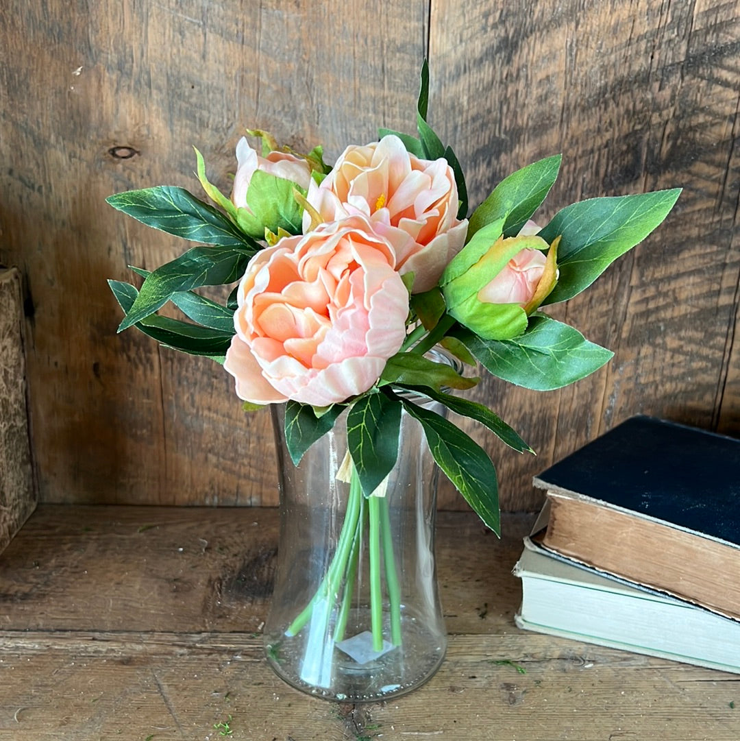 Real Touch Peony Salmon Bouquet
