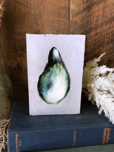 Handpainted Pearl Oyster Shell Canvas Block