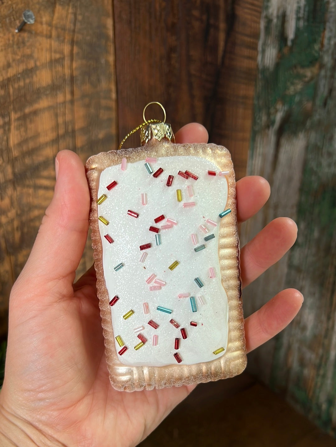 Pop Tart Glass and Glitter Ornament