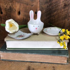 Bunny Ears Egg Cup Ceramic White