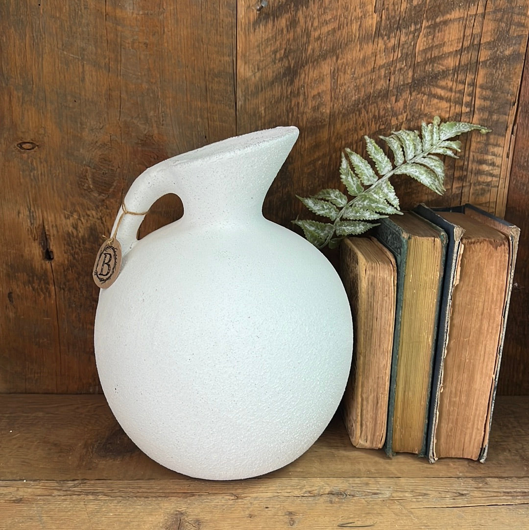 Terra Cotta White Cement Pitcher