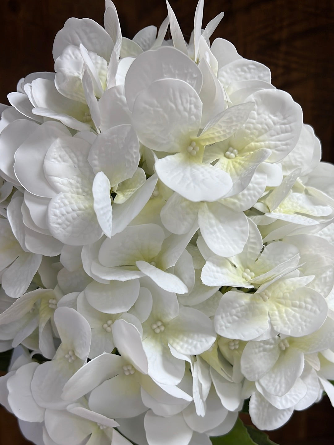 Hydrangea Bush Stem White Natural Touch Blooms