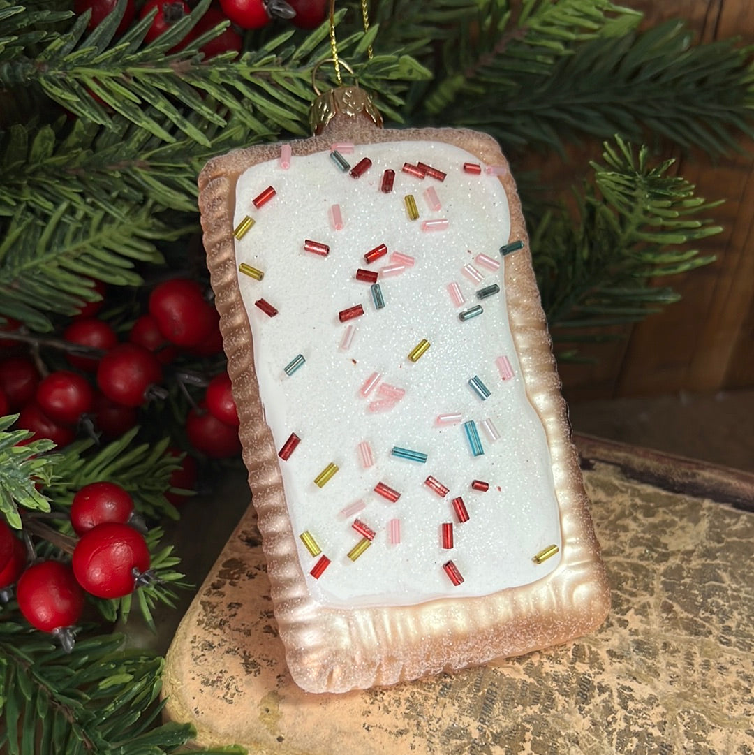 Pop Tart Glass and Glitter Ornament