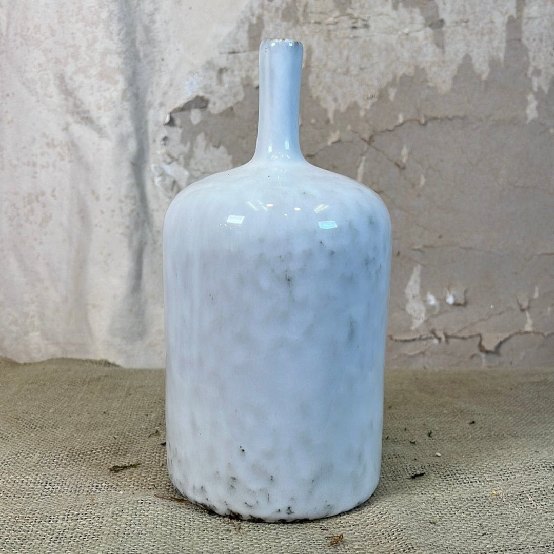 Stoneware Vase White Tall