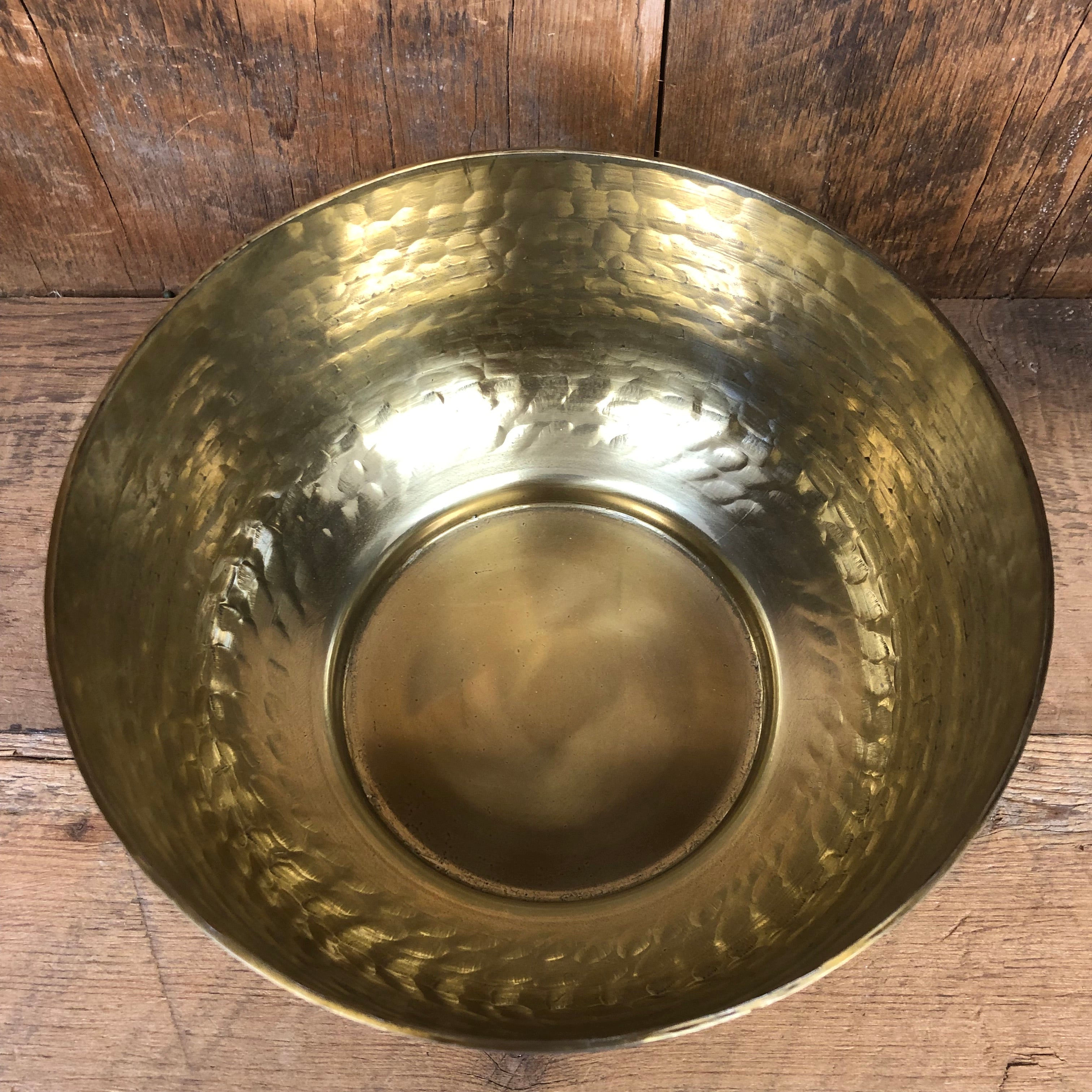 Textured Antique Gold Footed Bowl Small