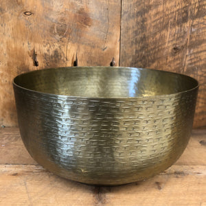 Textured Antique Gold Footed Bowl Medium