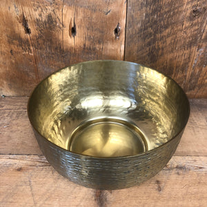Textured Antique Gold Footed Bowl Small