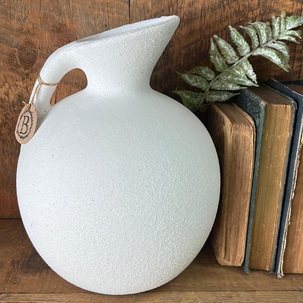 Terra Cotta White Cement Pitcher