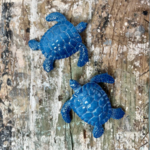 Resin Ceramic Baby Sea Turtle Blue