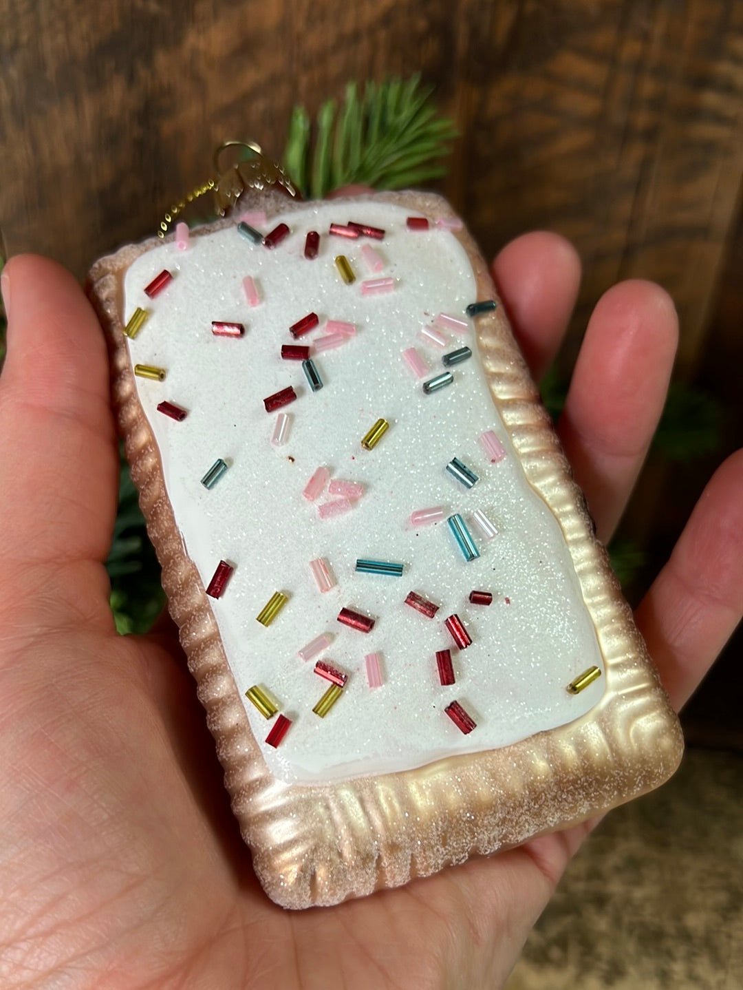 Pop Tart Glass and Glitter Ornament