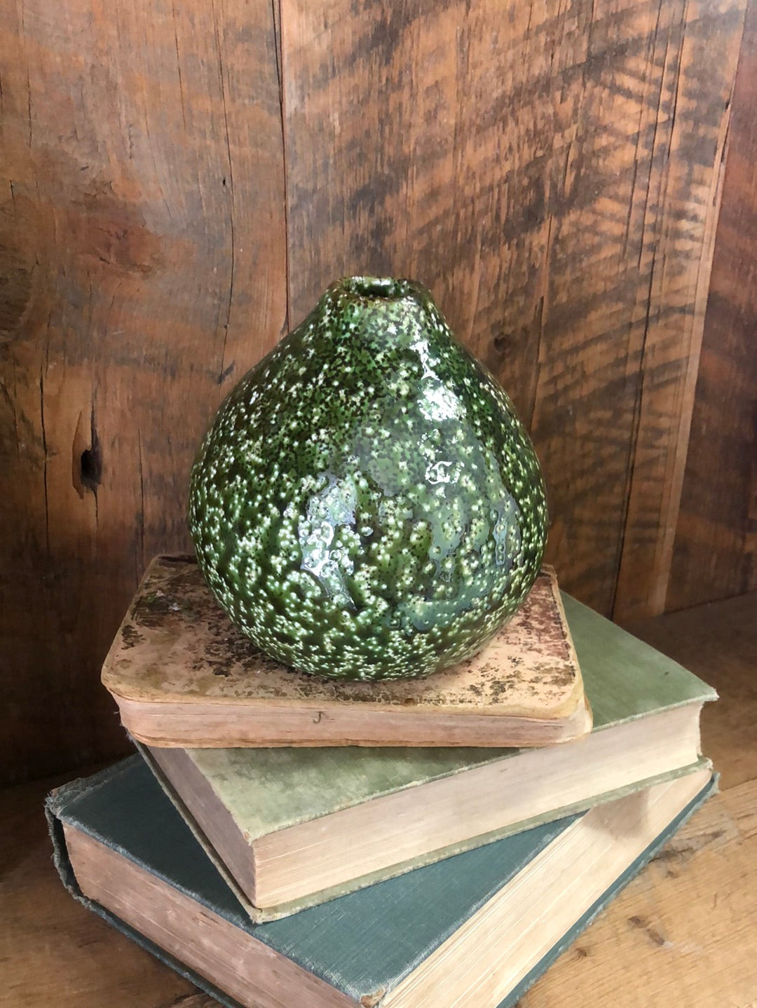 Terra Cotta Vase Distressed Green Medium