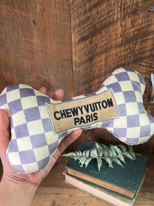 Dog Toy Checker Chewy Vuiton Bone Large
