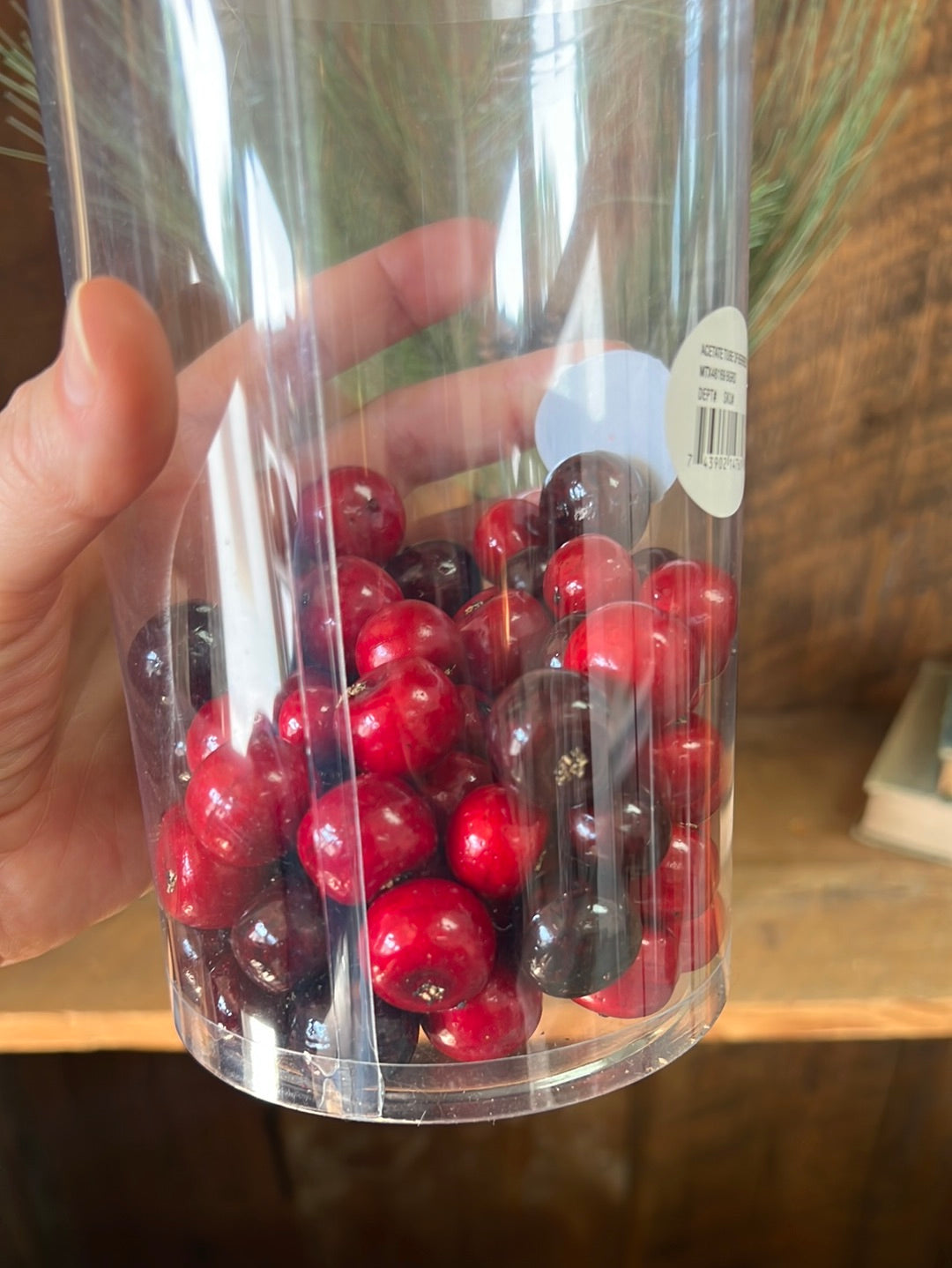 Acetate Tube of Mixed Red Holiday Berries