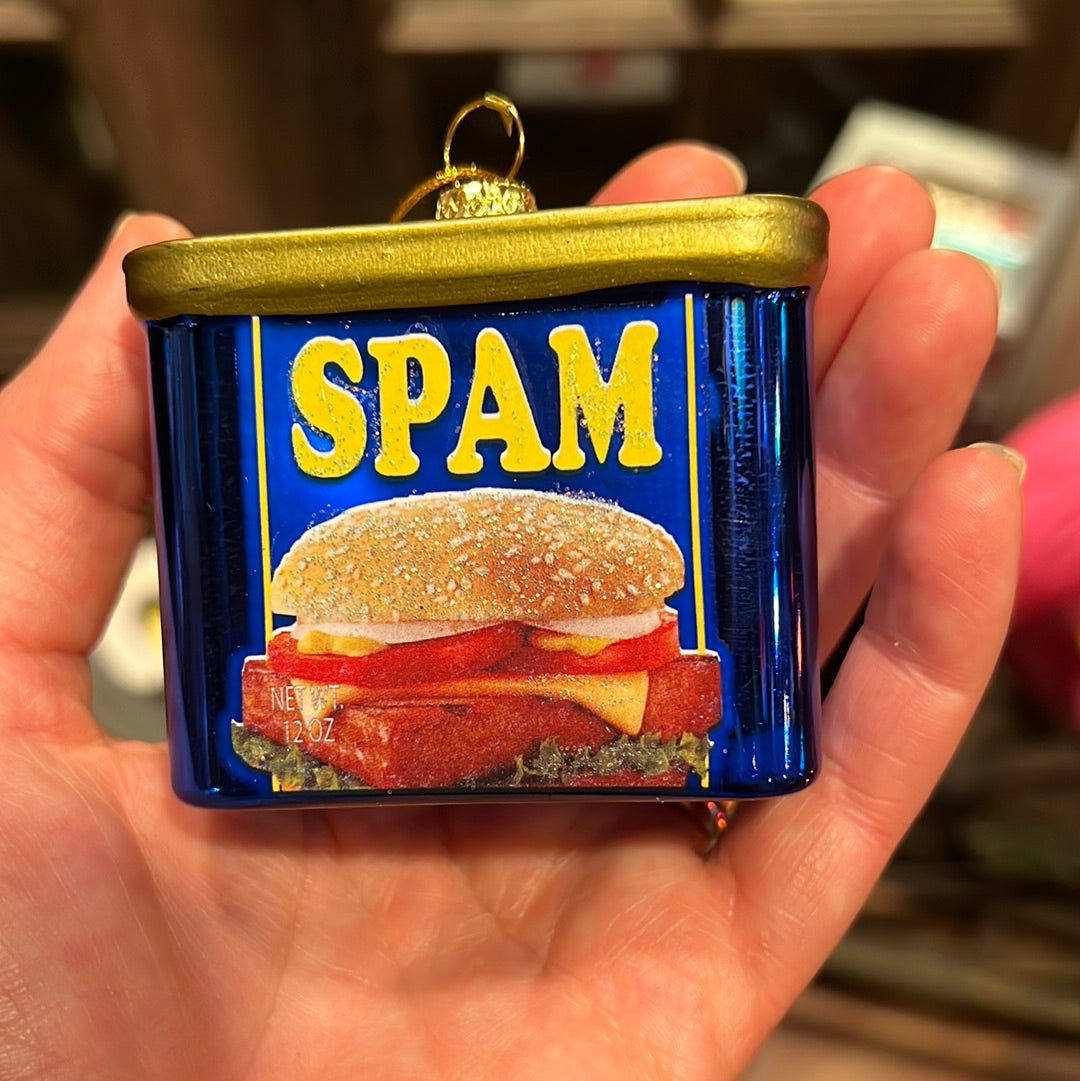 Canned Spam Glass Ornament