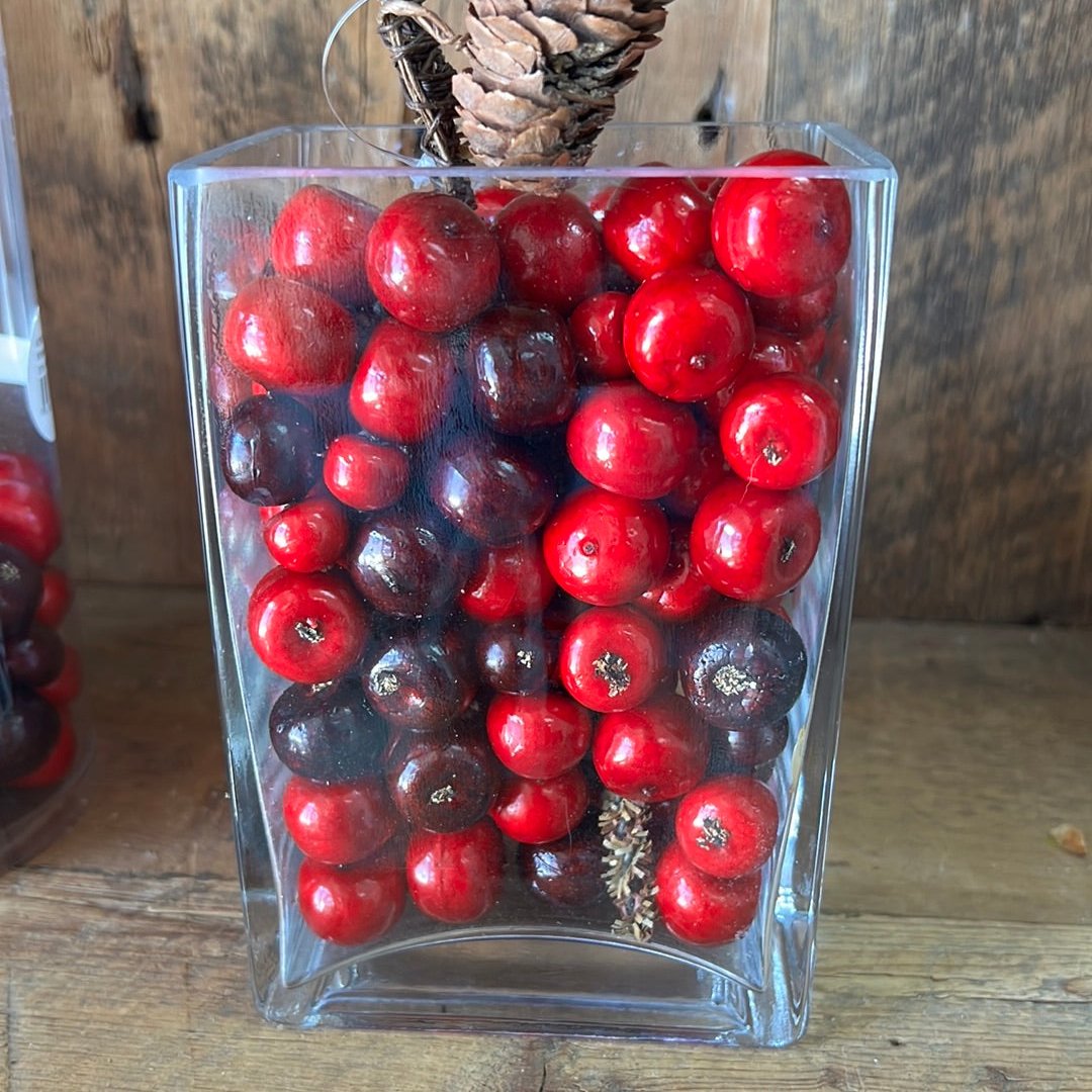 Acetate Tube of Mixed Red Holiday Berries