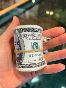 Roll of Cash Glitter and Glass Ornament