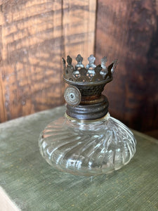 Antique Small Glass Oil Lamp