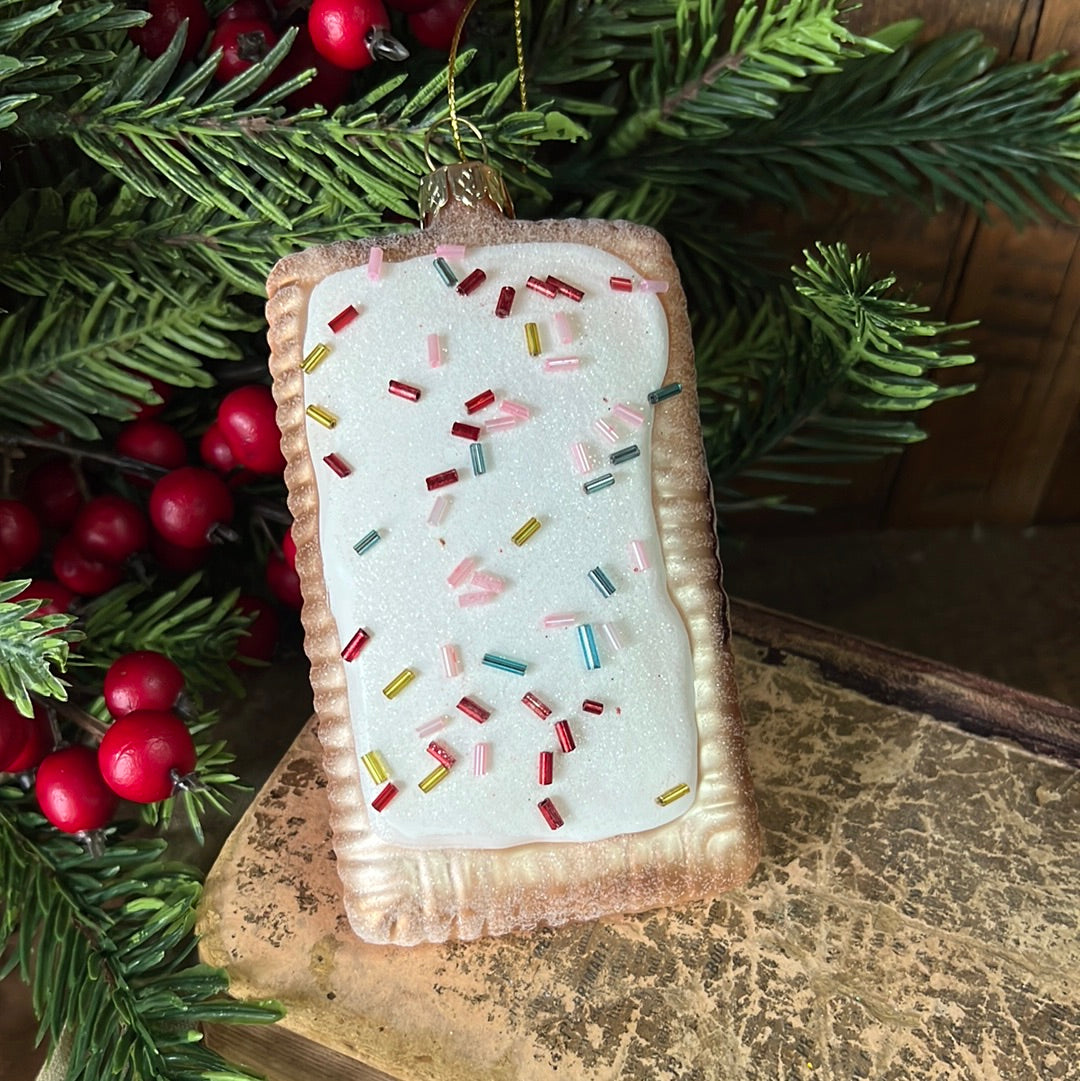 Pop Tart Glass and Glitter Ornament