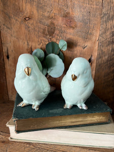 Ceramic Pale Mint Green Parakeet