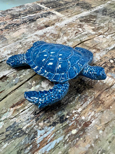 Resin Ceramic Baby Sea Turtle Blue