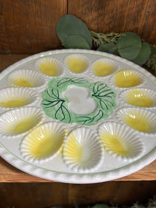 Vintage White Ceramic Egg Dish