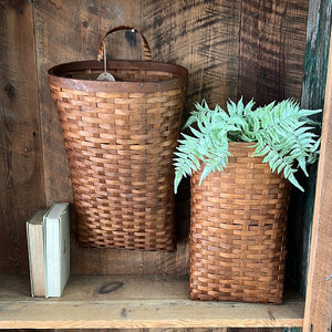 Wall Basket Hanging Dark Brown Woven Wood Varies by Size