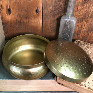 Hammered Metal Trinket Box with Antique Gold Finish