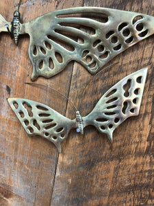 Vintage Brass Butterfly Set Of Three Wall Decor