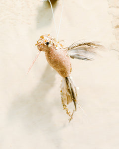 Glitter Sequin Beaded Hummingbird Ornament