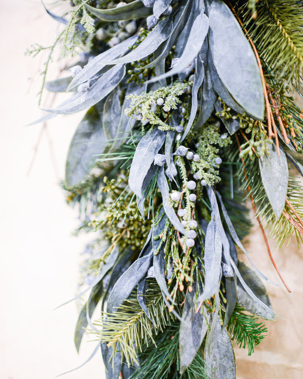 Teardrop Seeded Eucalyptus Pine Down Drop