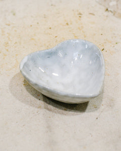 Stoneware Heart Dish Antique White